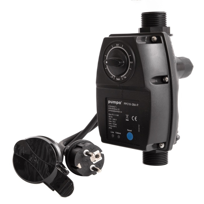 PUMPA presscontrol PPC10-28A-P 230 V 10 A, nastavenie tlaku s automatickým reštartom
