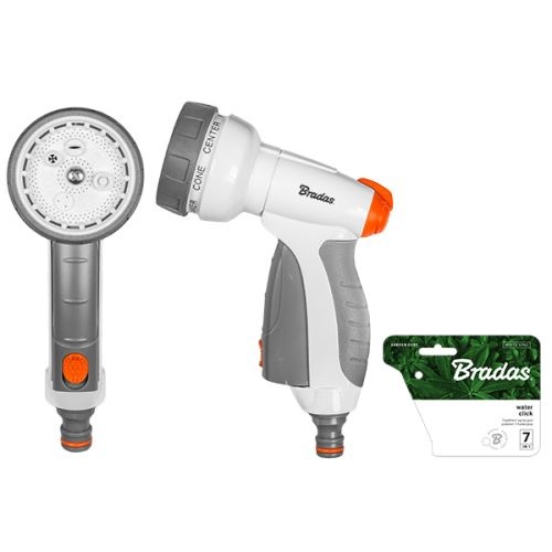 Zavlažovacia kovová pištoľ - 7 funkcií, s reguláciou prietoku /BRADAS/